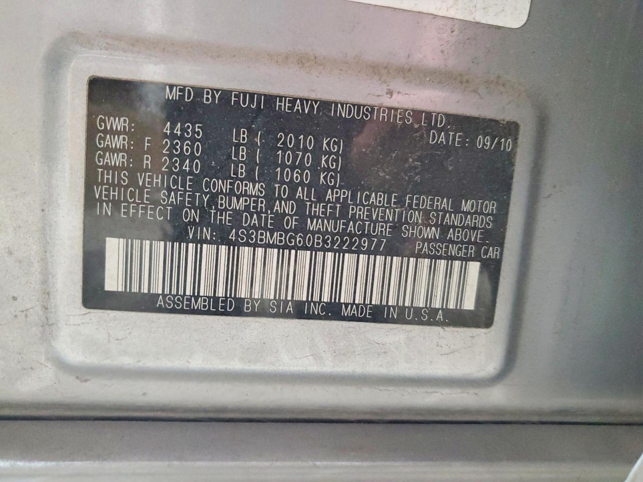 2011 SUBARU Legacy