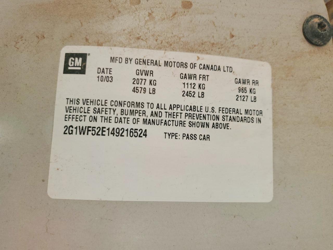 2004 CHEVROLET IMPALA