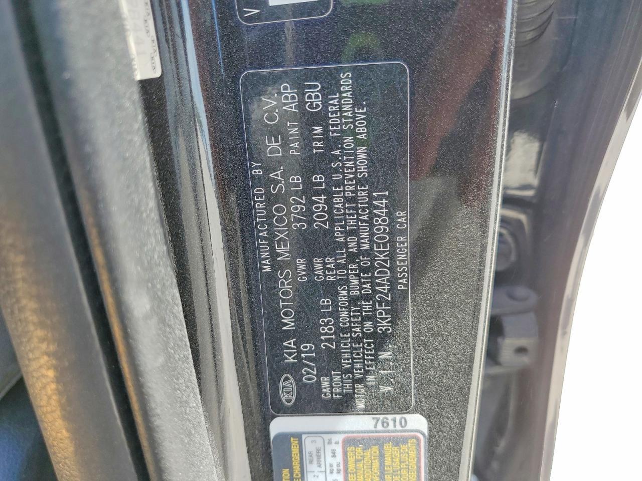 2019 KIA FORTE