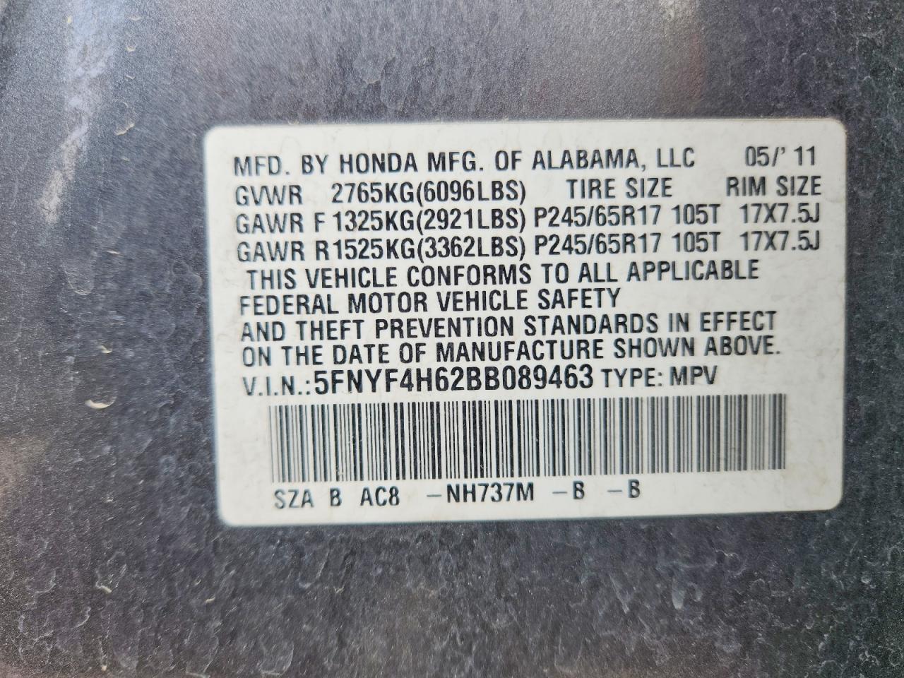 2011 HONDA PILOT