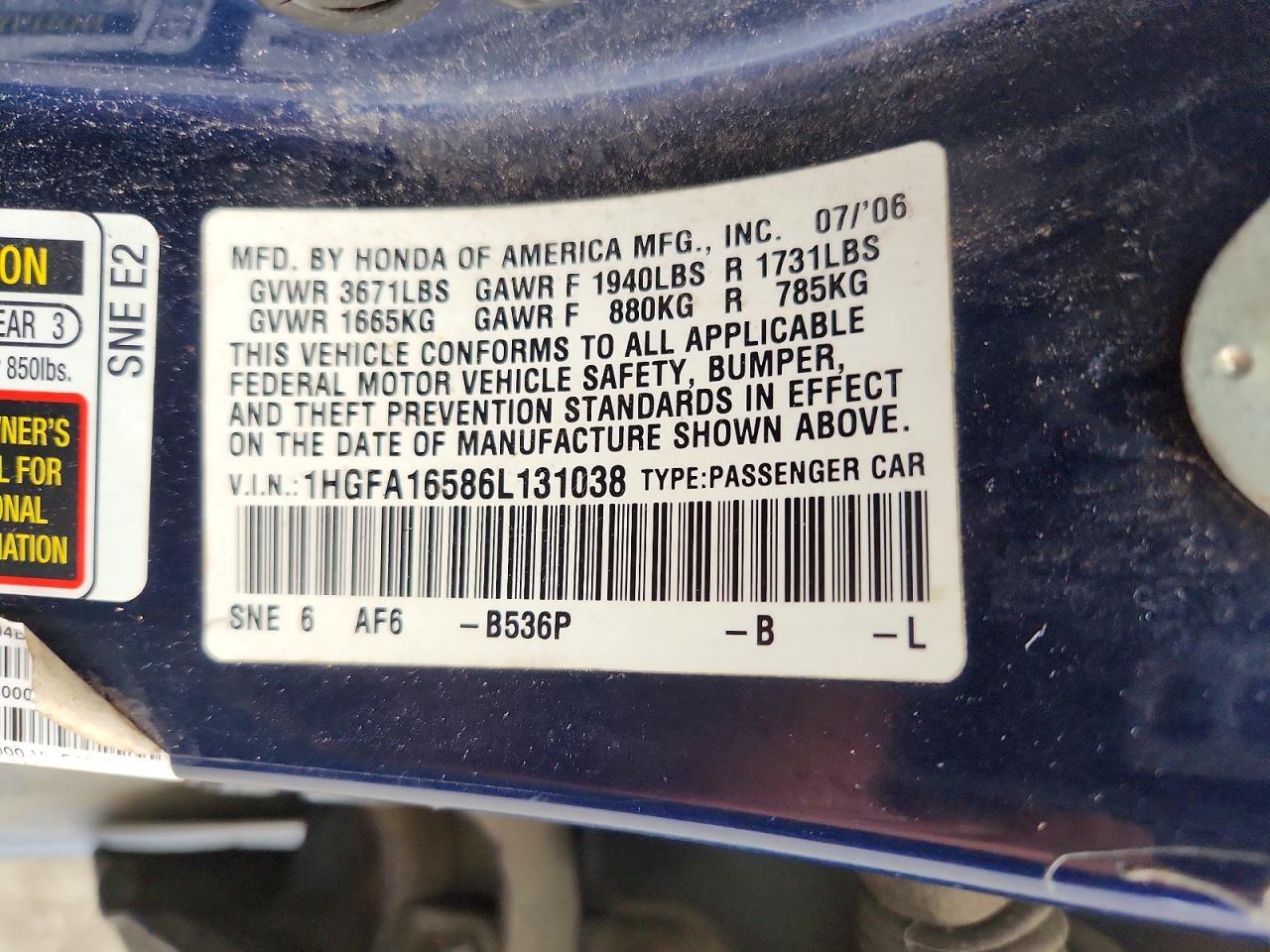 2006 HONDA CIVIC