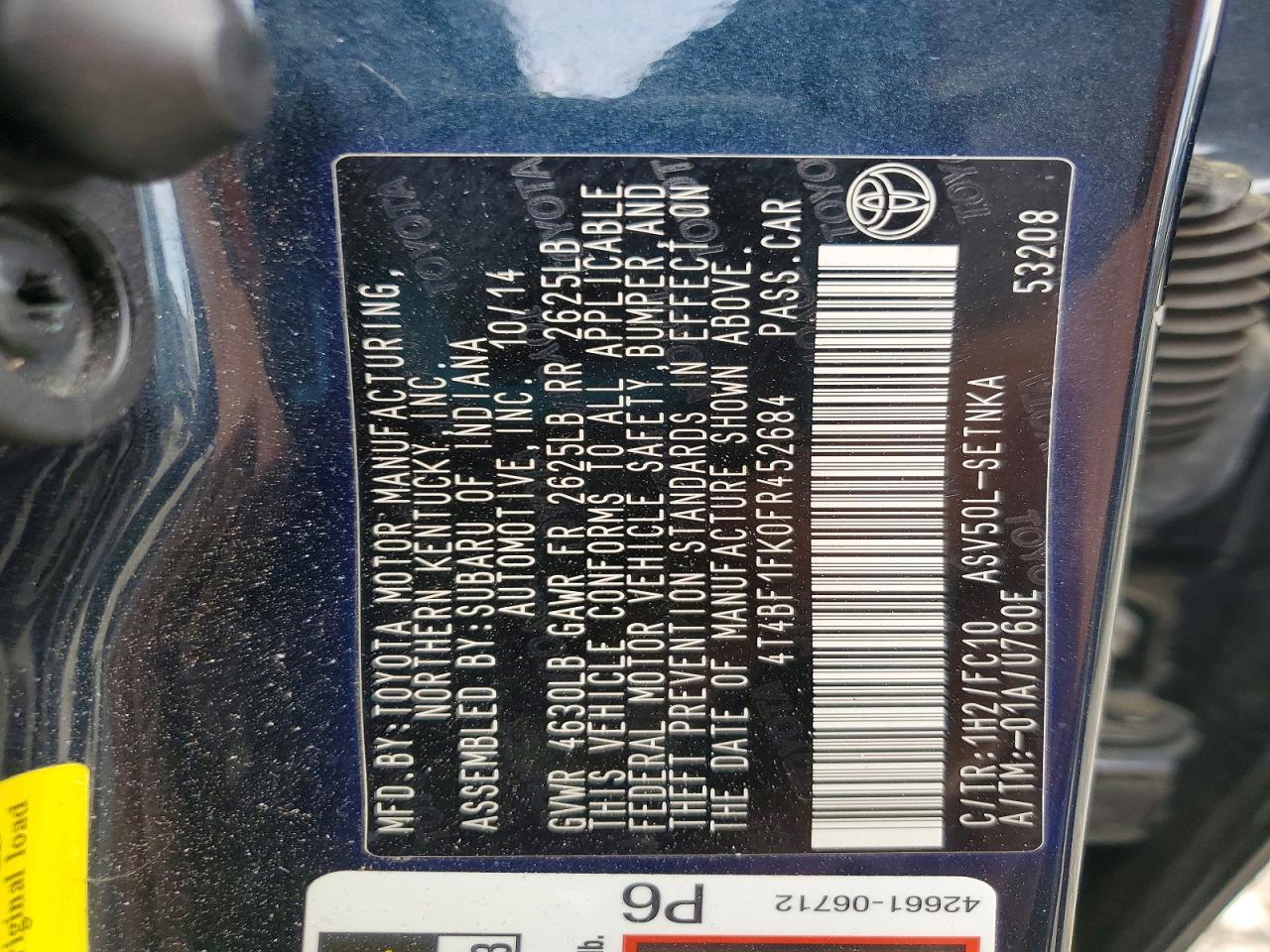 2015 TOYOTA CAMRY