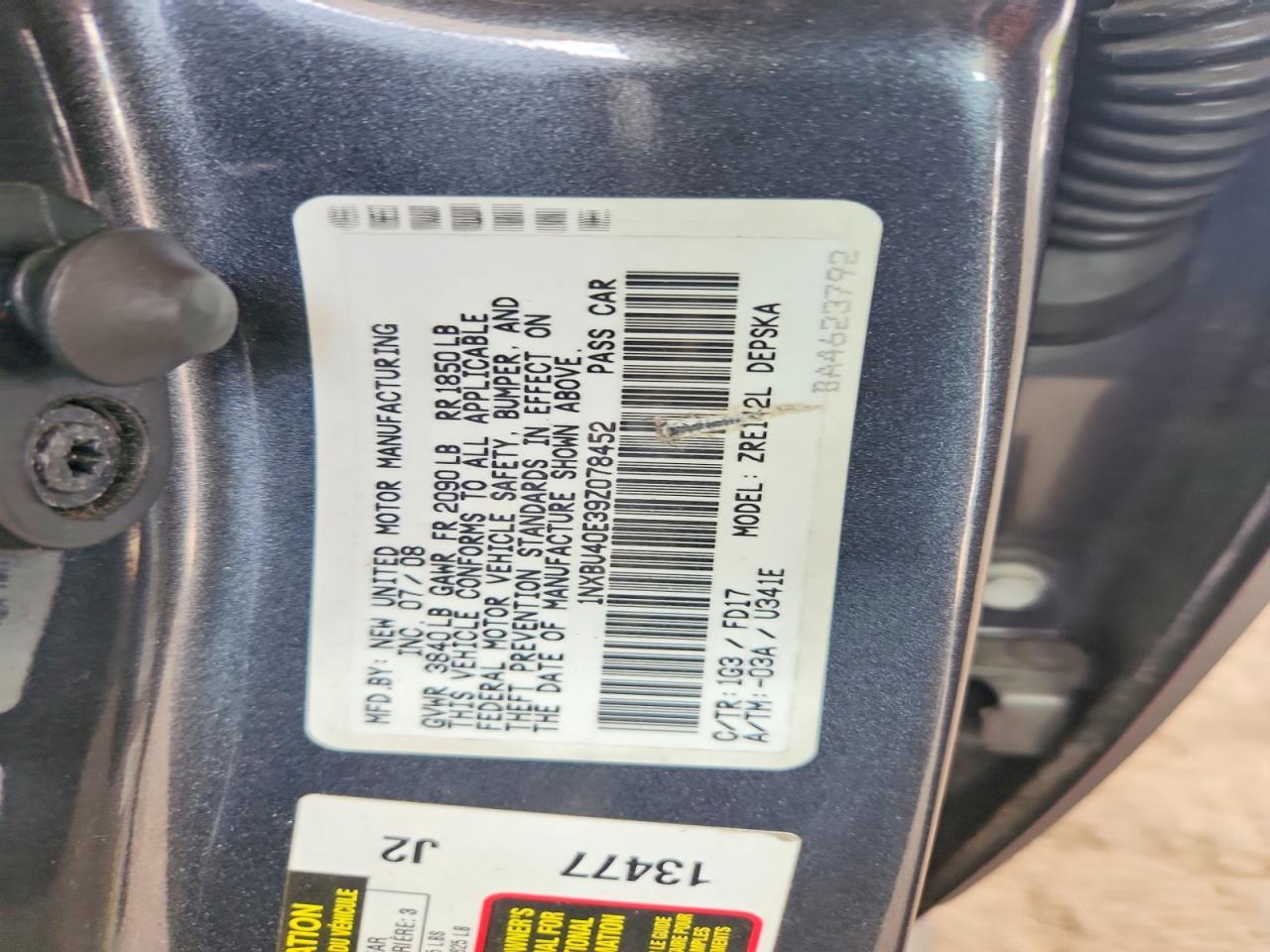 2009 TOYOTA COROLLA