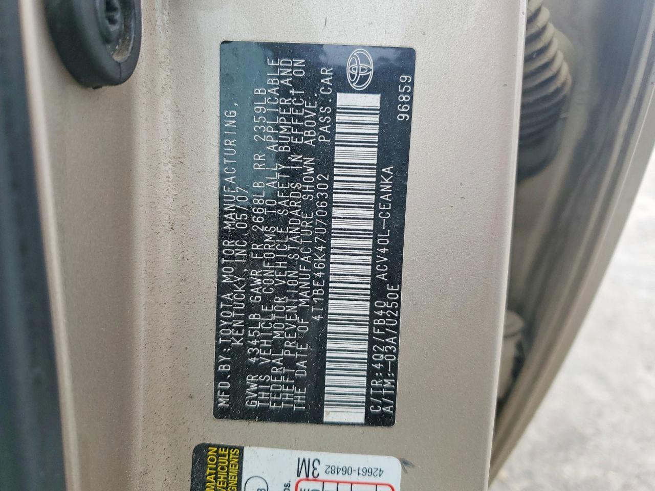 2007 TOYOTA CAMRY