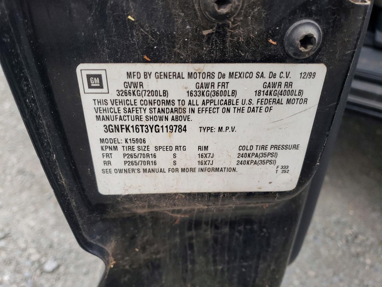 2000 CHEVROLET Suburban