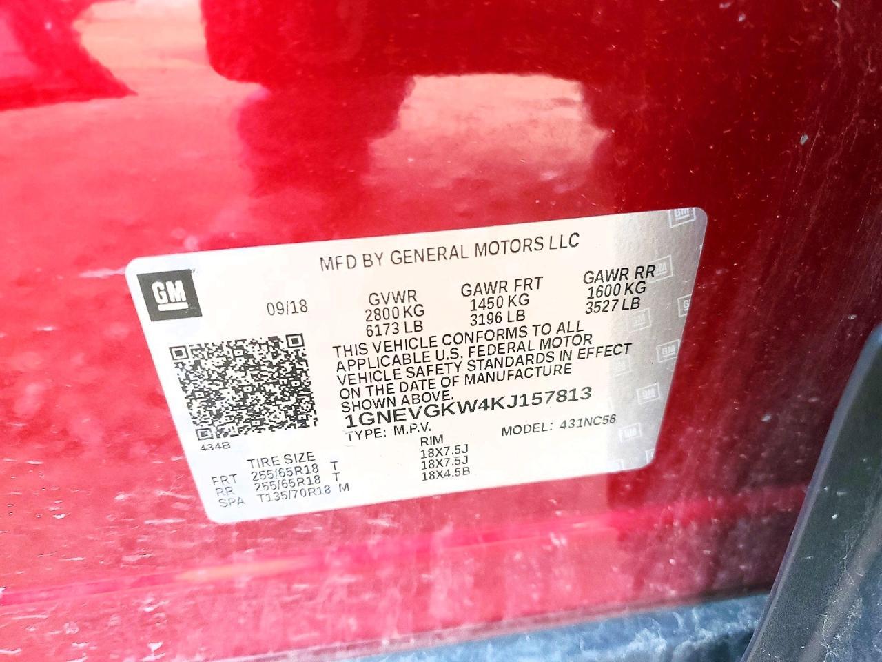 2019 CHEVROLET TRAVERSE