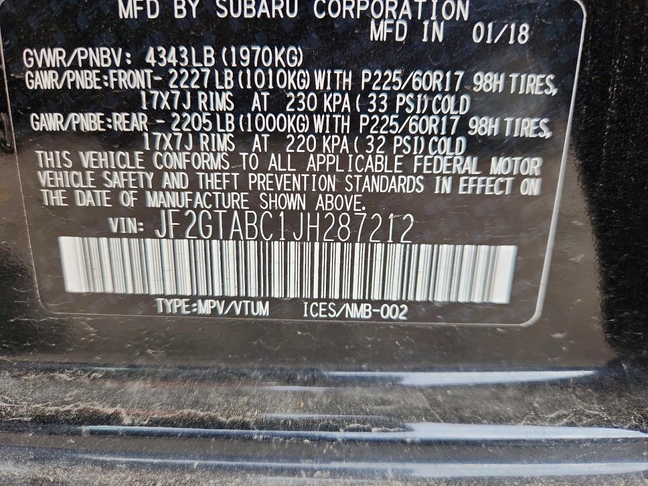 2018 SUBARU Crosstrek