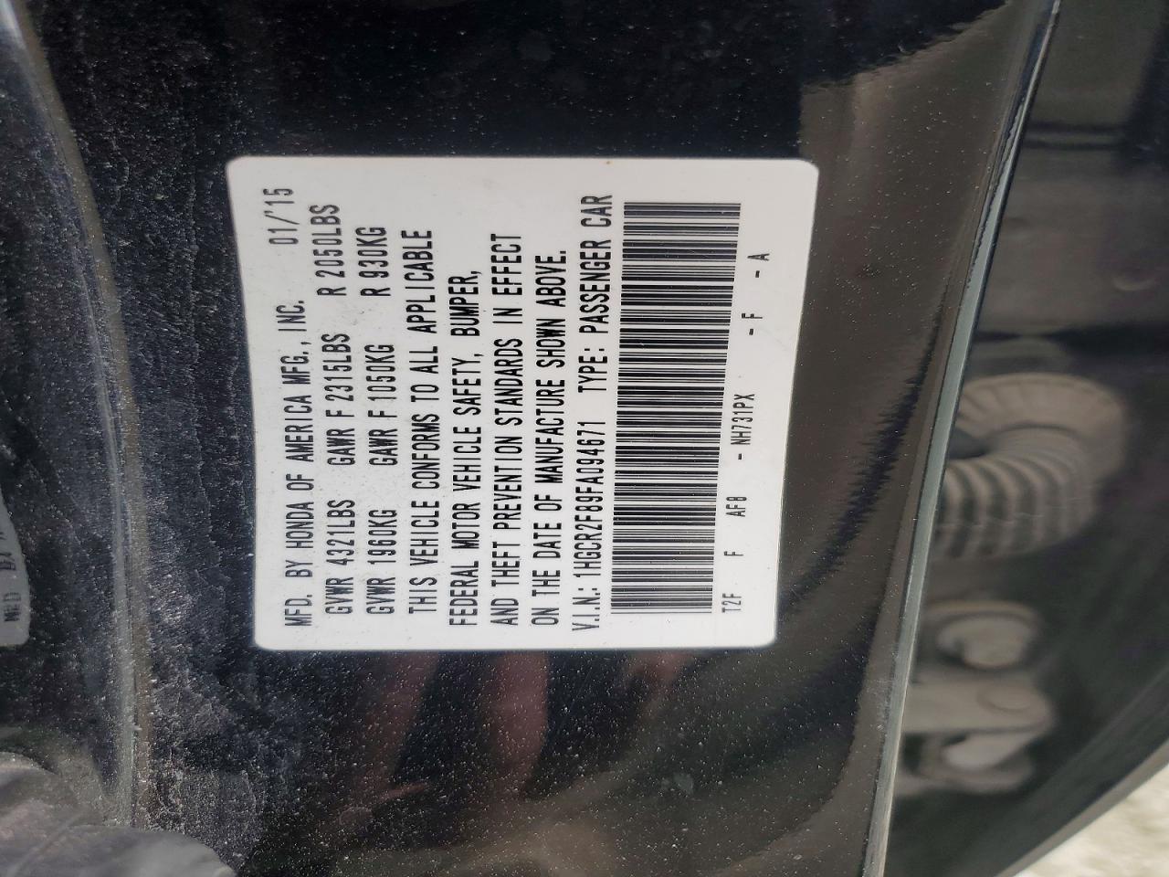2015 HONDA ACCORD