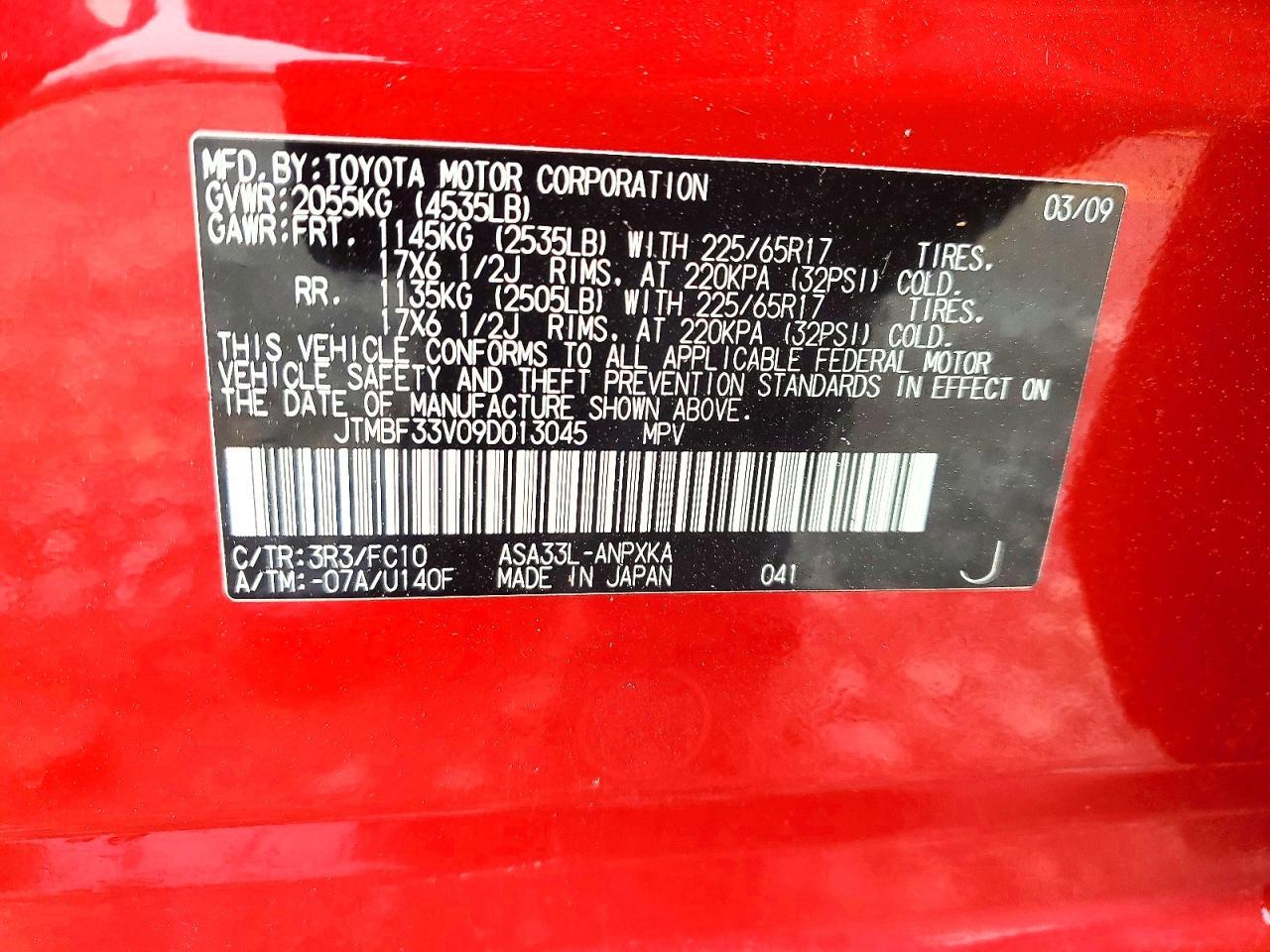 2009 TOYOTA RAV4