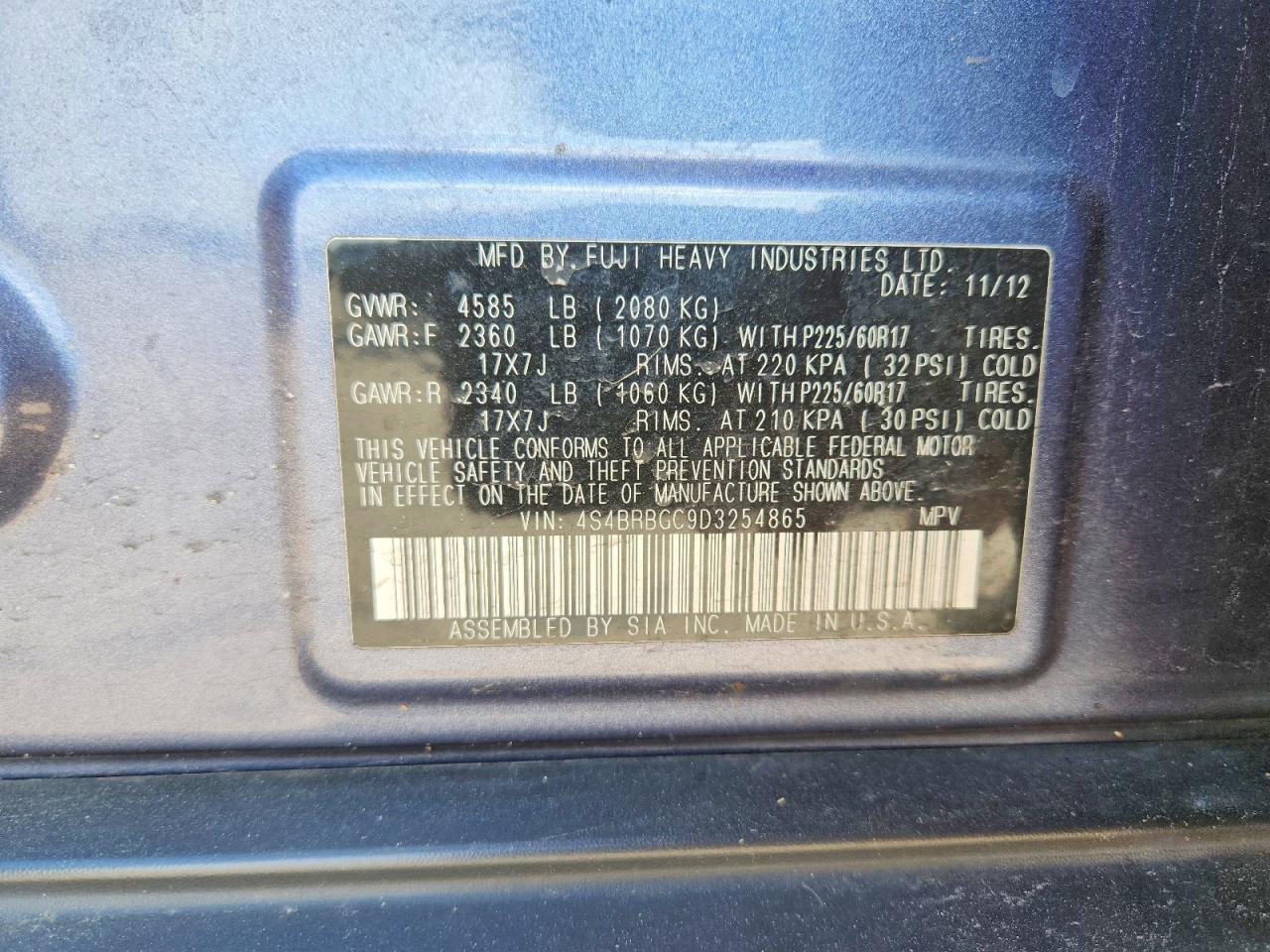 2013 SUBARU Outback