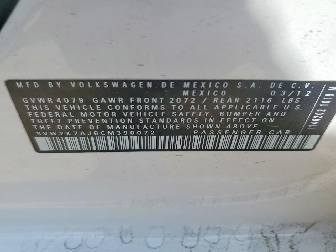 2012 VOLKSWAGEN JETTA