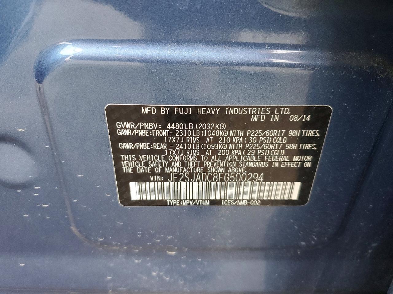 2015 SUBARU FORESTER