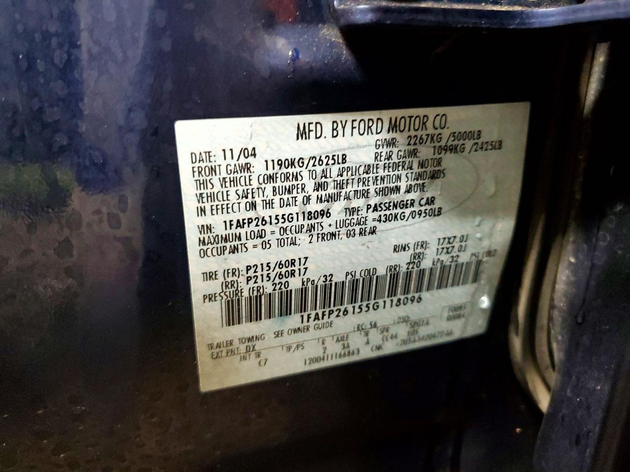 2005 FORD Five Hundred