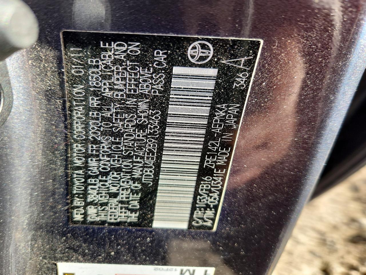 2011 TOYOTA COROLLA