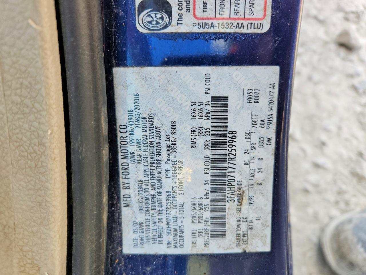 2007 FORD FUSION