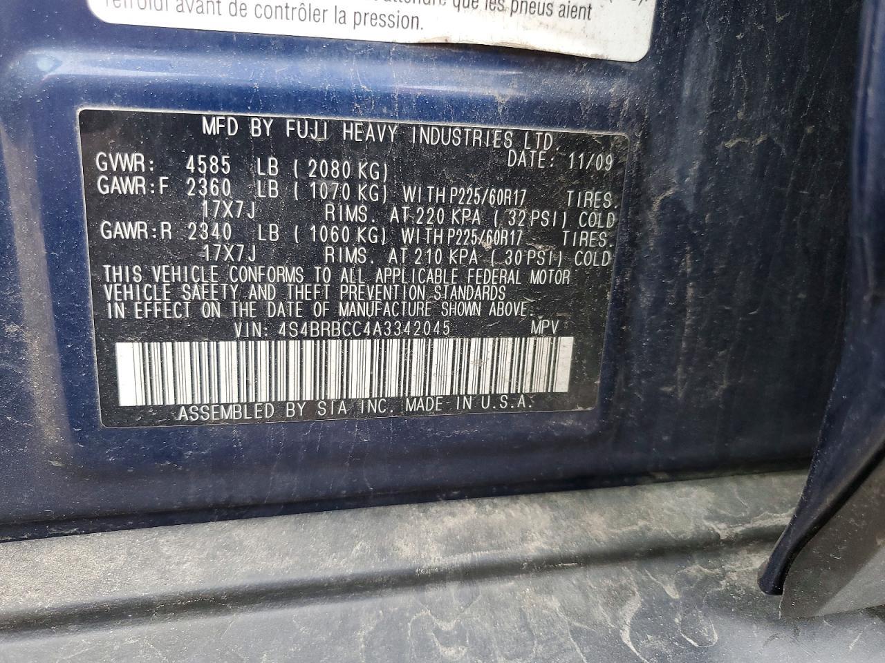 2010 SUBARU Outback
