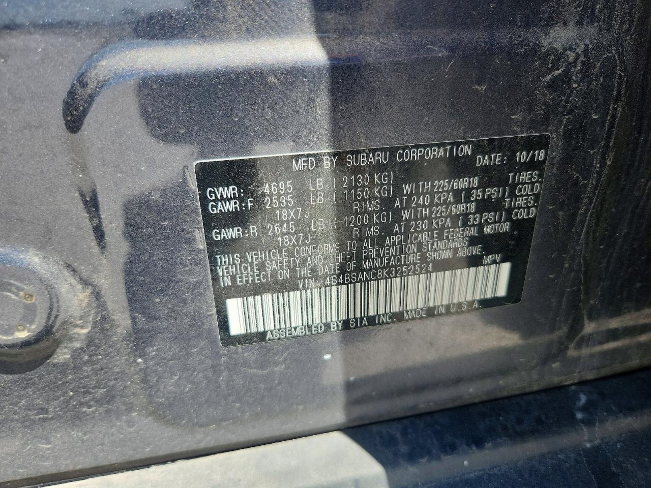 2019 SUBARU Outback