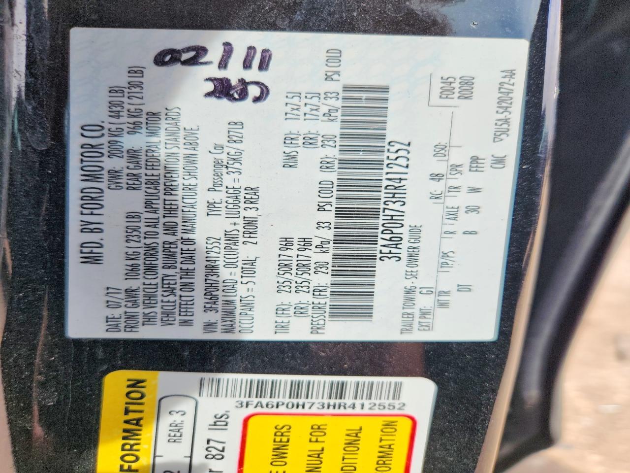 2017 FORD FUSION