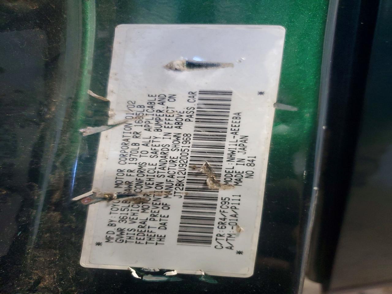2002 TOYOTA PRIUS