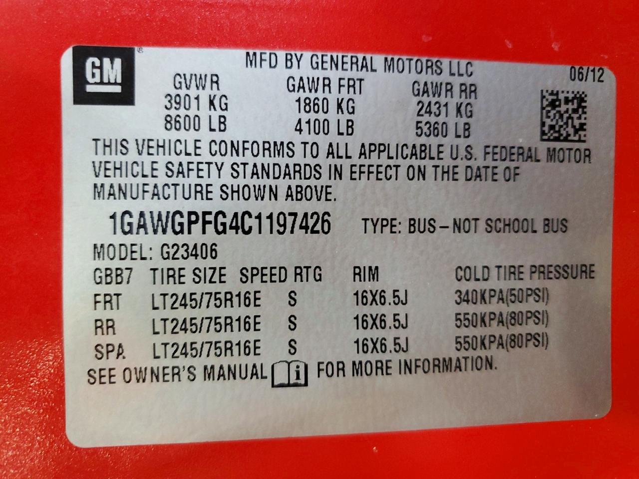 2012 CHEVROLET EXPRESS 2500
