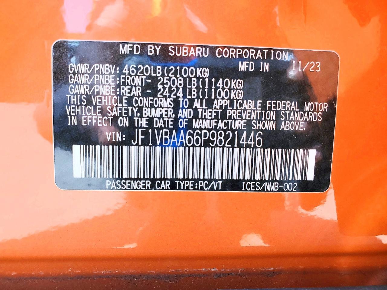 2023 SUBARU WRX