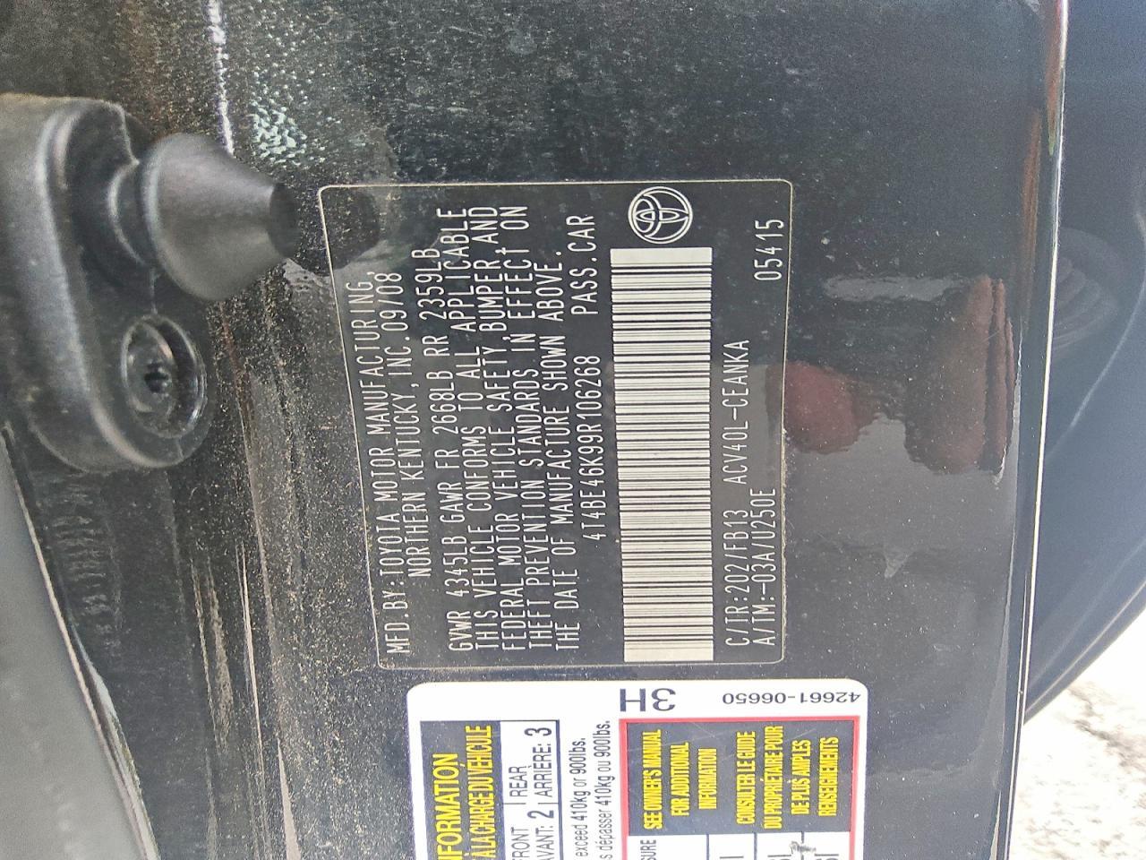 2009 TOYOTA CAMRY