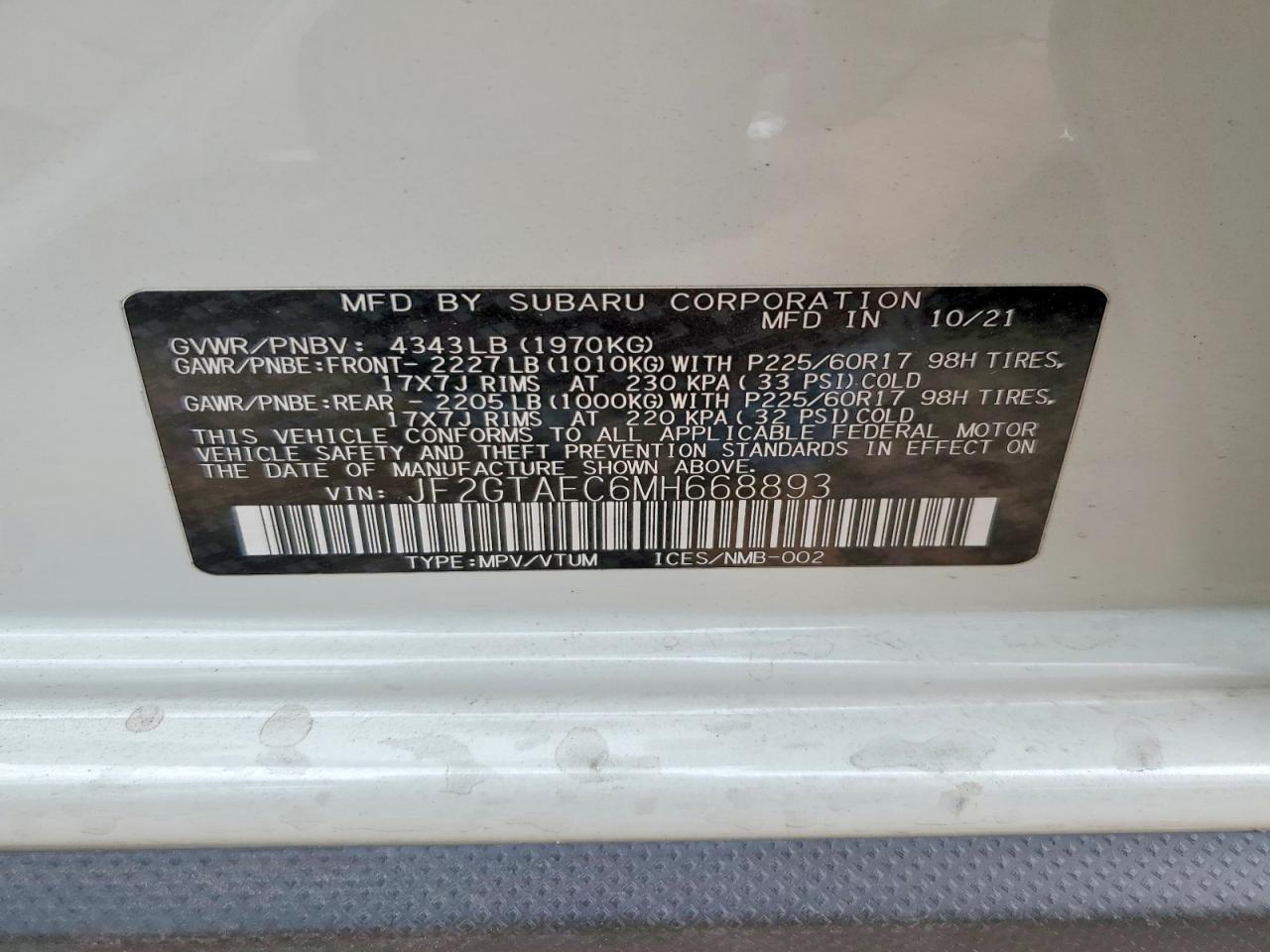 2021 SUBARU Crosstrek