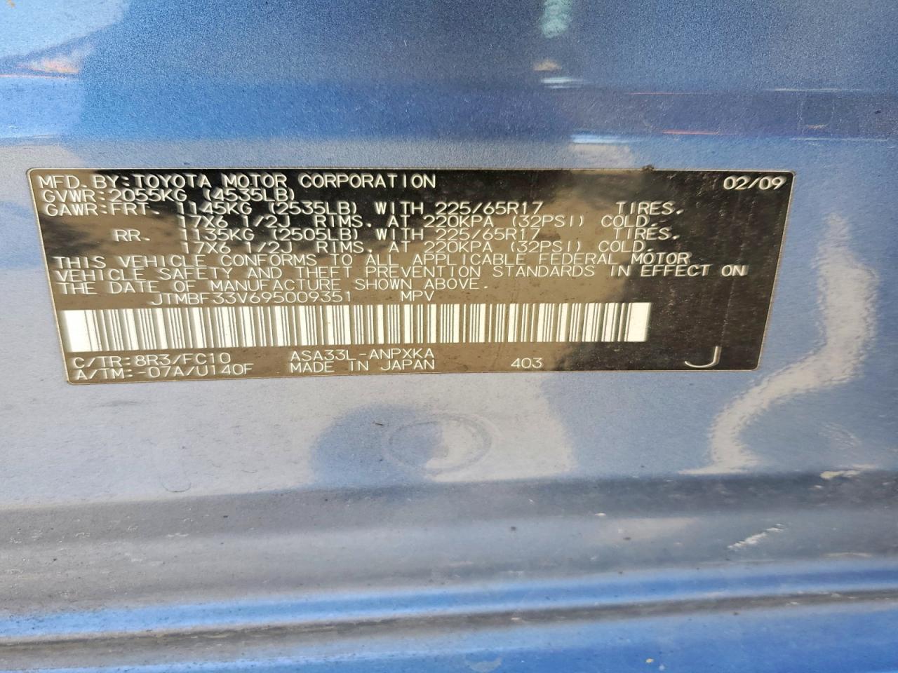 2009 TOYOTA RAV4