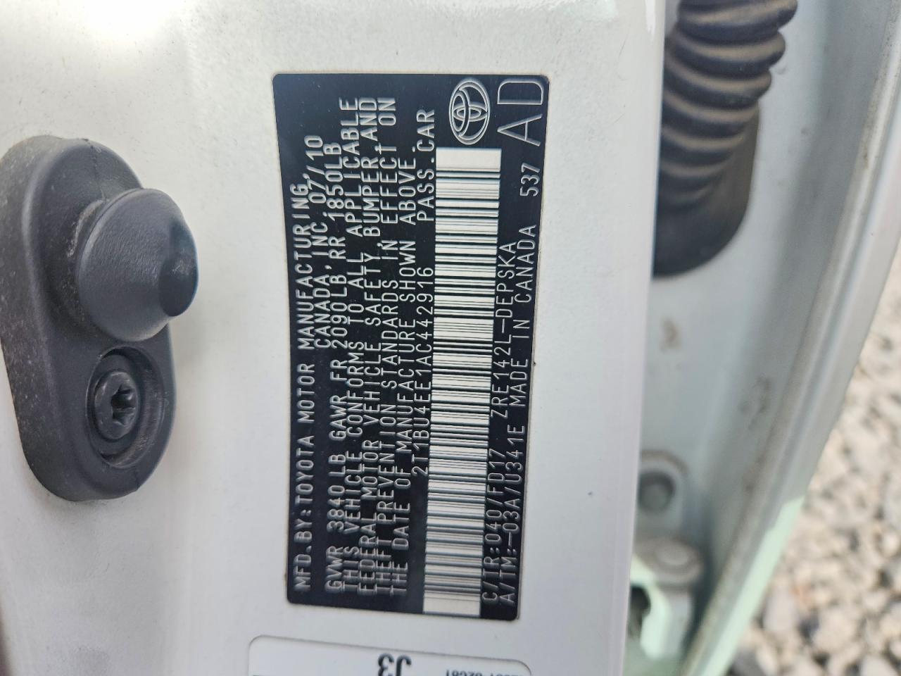2010 TOYOTA COROLLA