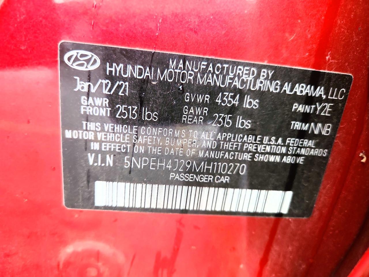 2021 HYUNDAI SONATA