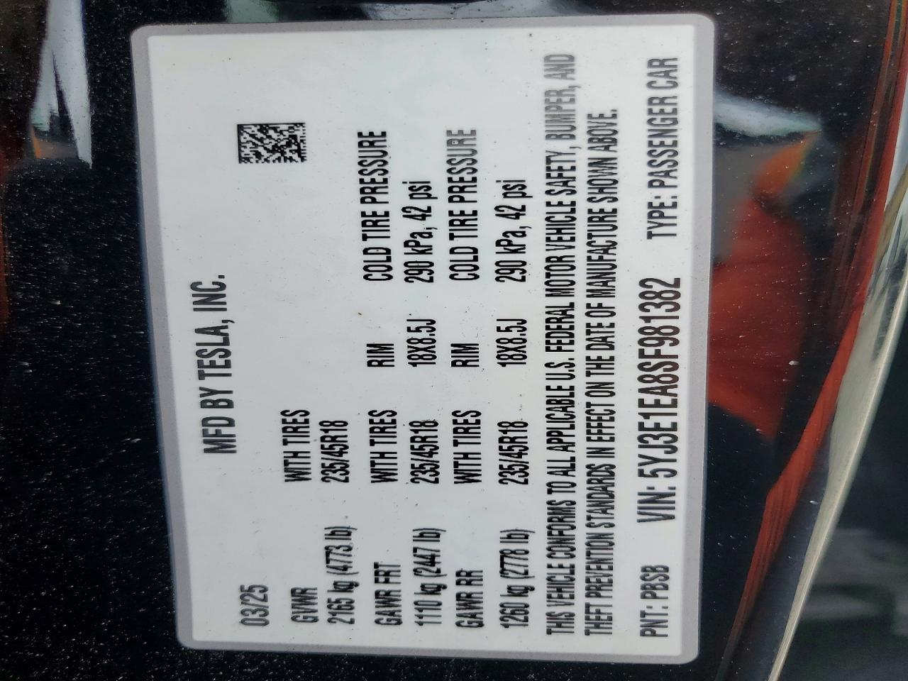 2025 TESLA MODEL 3