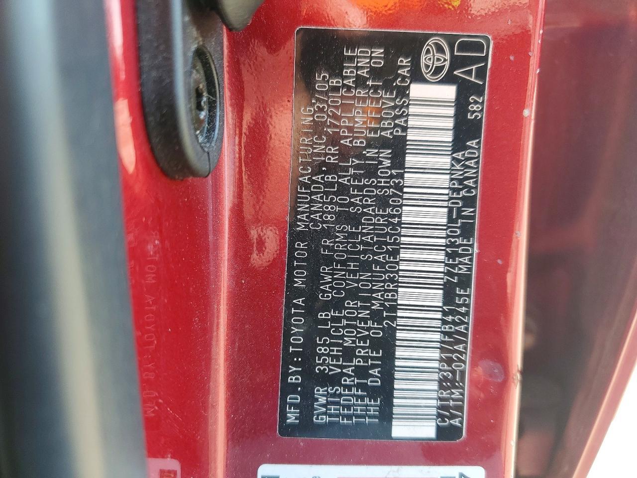 2005 TOYOTA COROLLA
