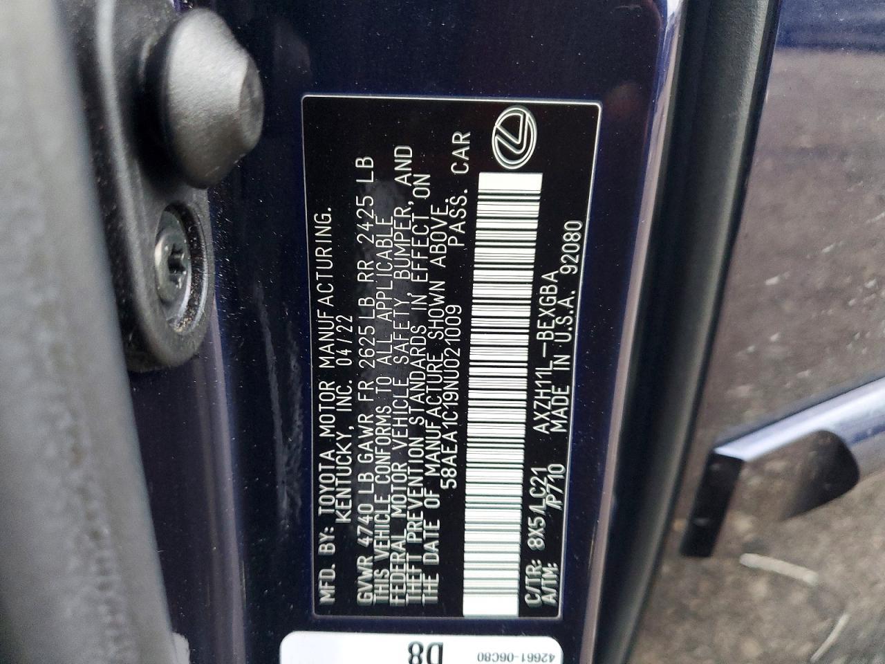 2022 LEXUS ES 300H