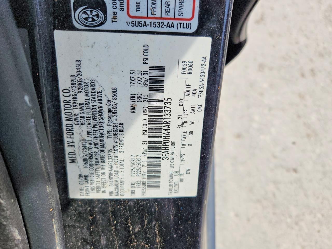 2010 FORD FUSION