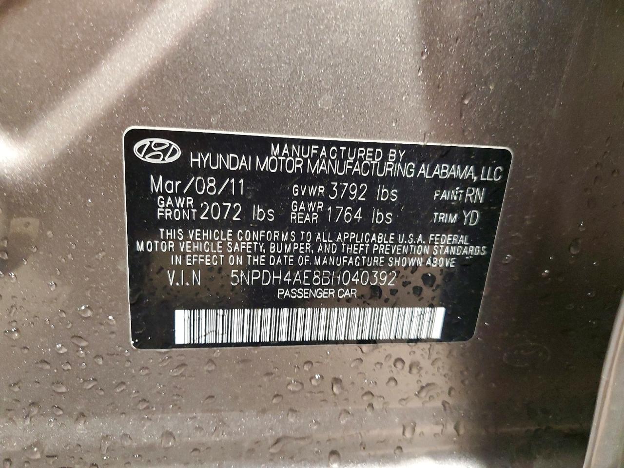 2011 HYUNDAI ELANTRA