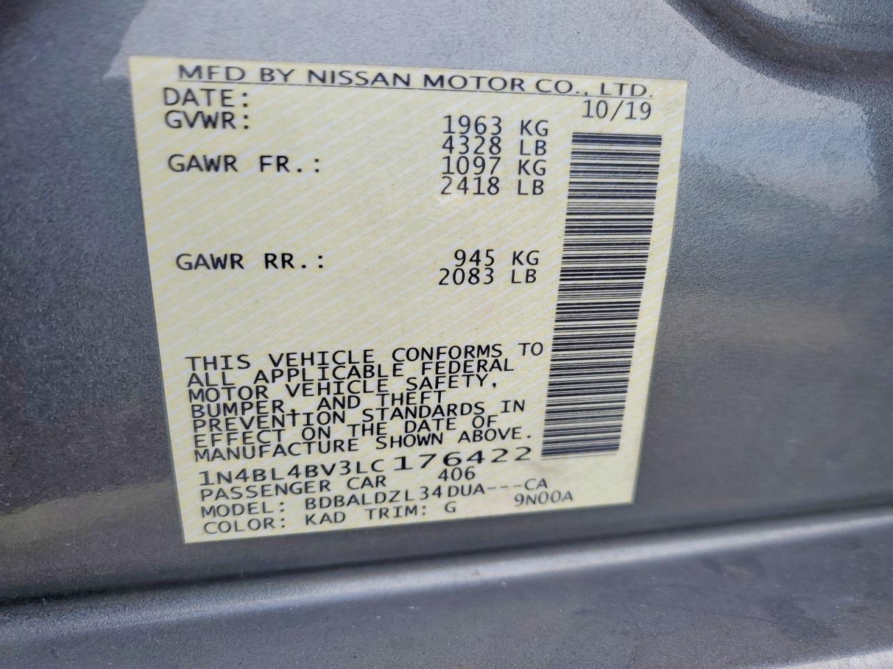 2020 NISSAN ALTIMA
