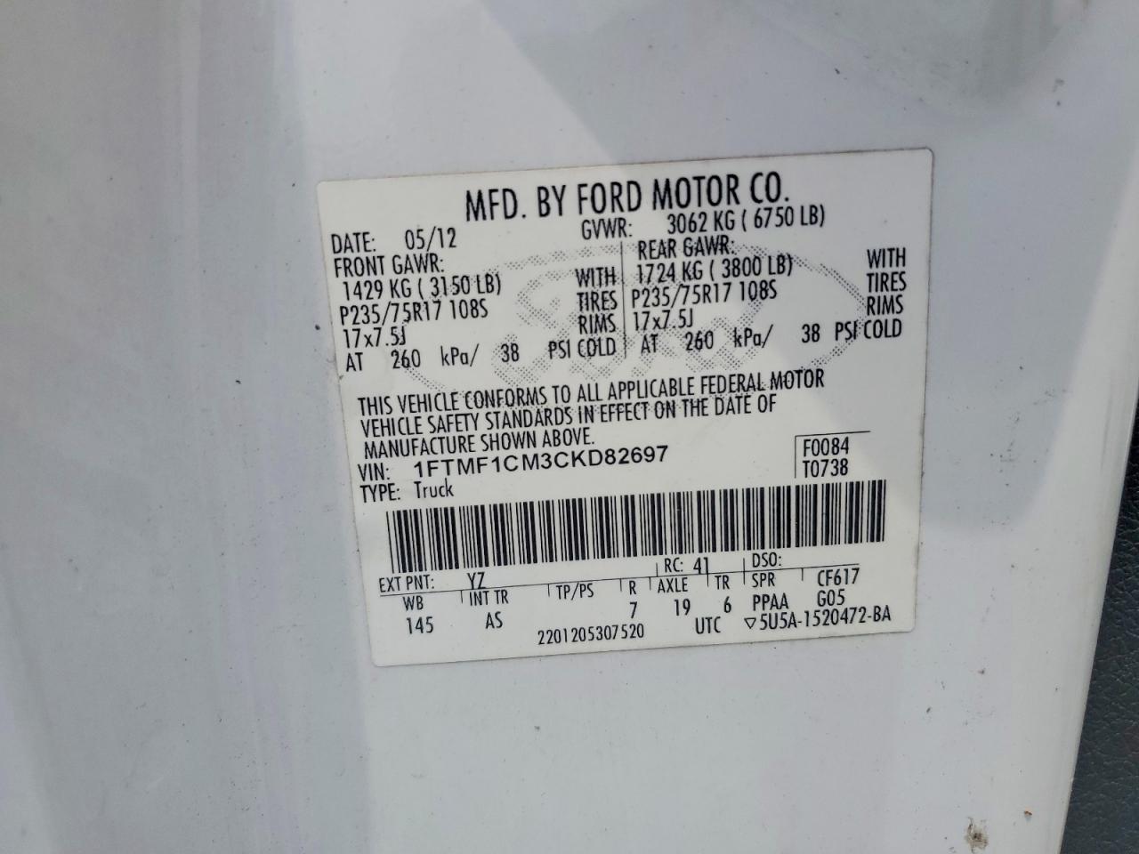 2012 FORD F-150