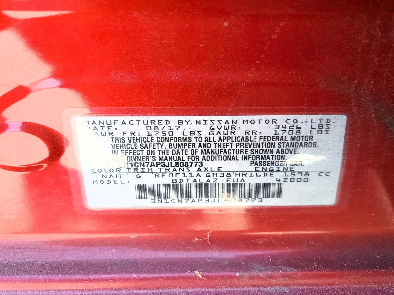 2018 NISSAN VERSA