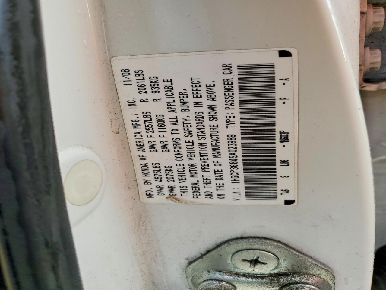 2009 HONDA ACCORD