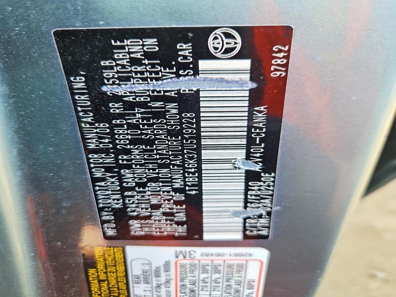 2007 TOYOTA CAMRY