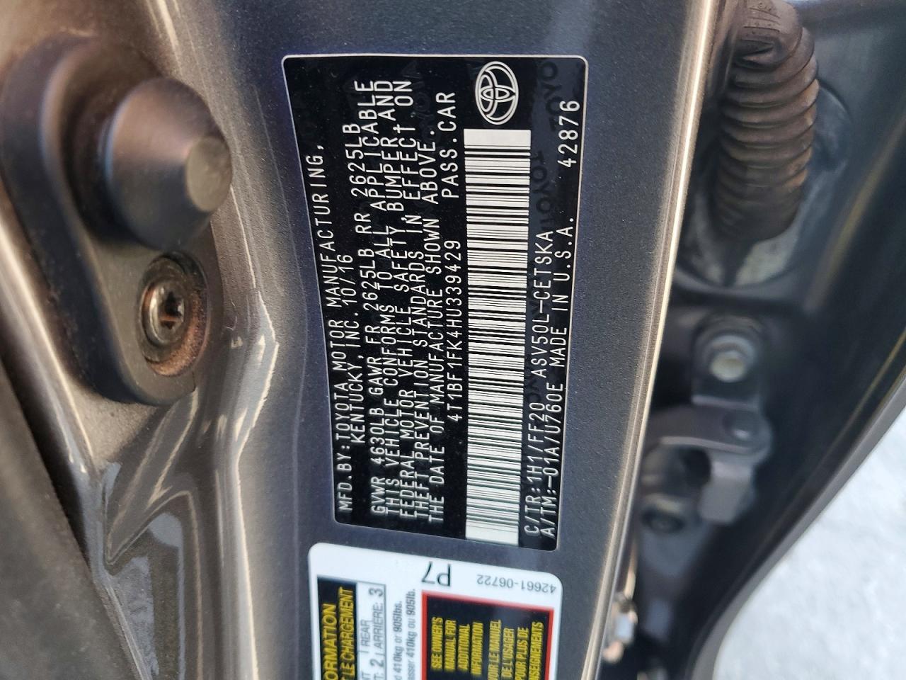 2017 TOYOTA CAMRY