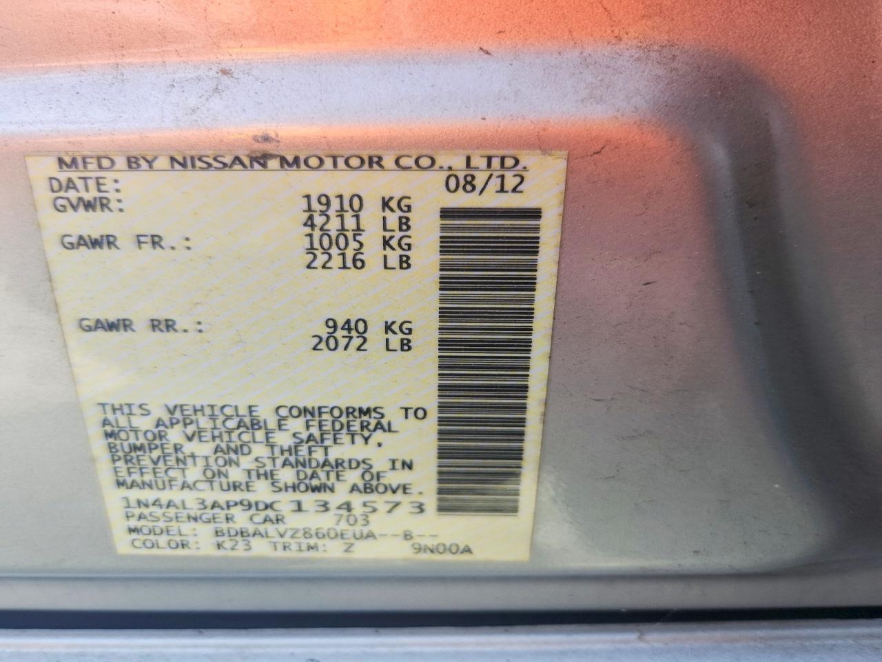 2013 NISSAN ALTIMA