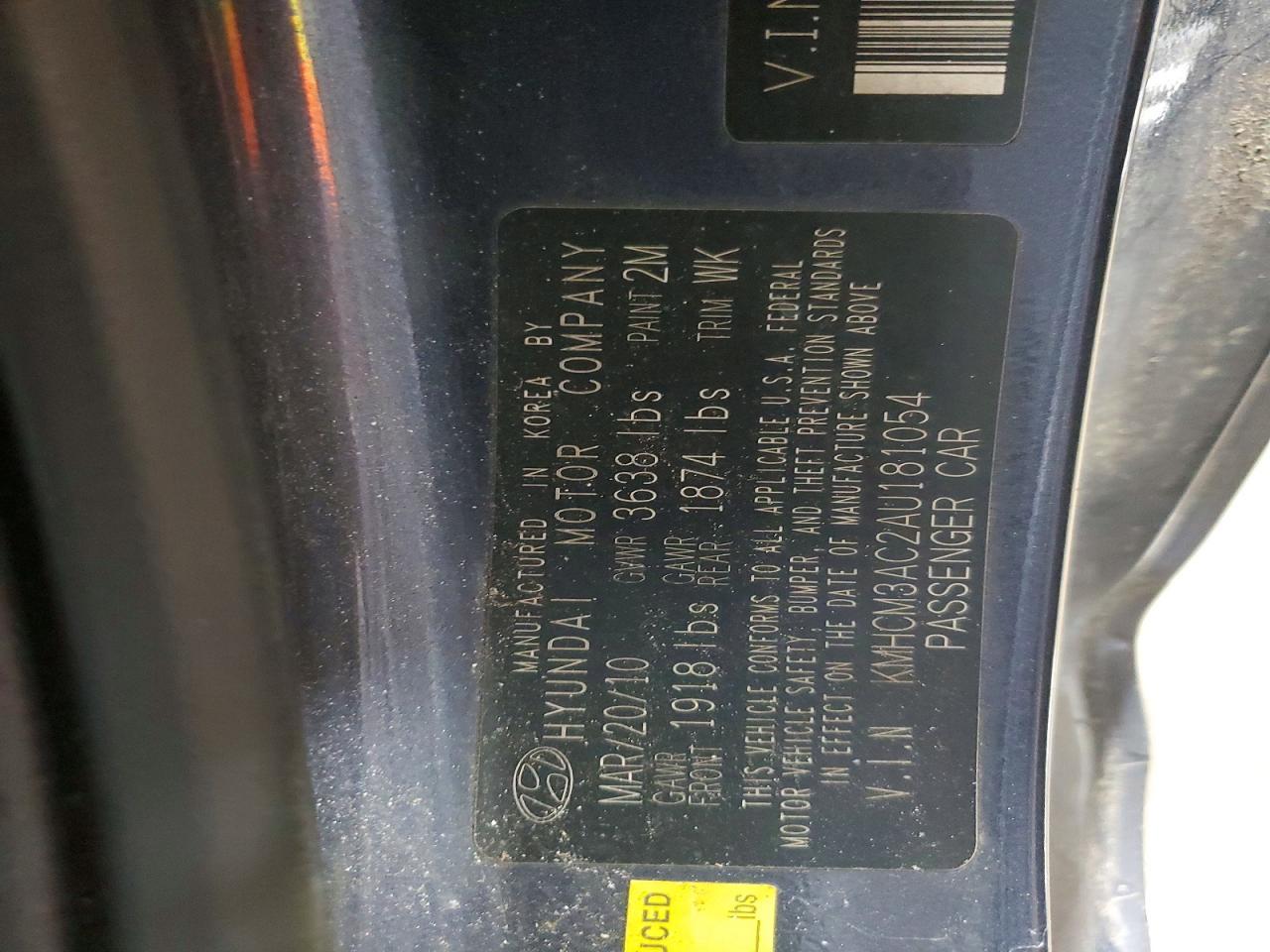 2010 HYUNDAI ACCENT