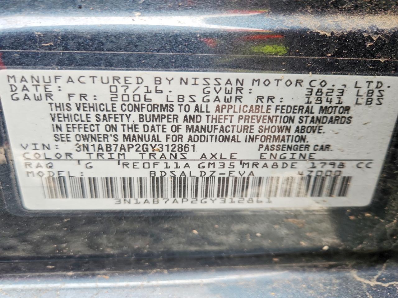 2016 NISSAN SENTRA