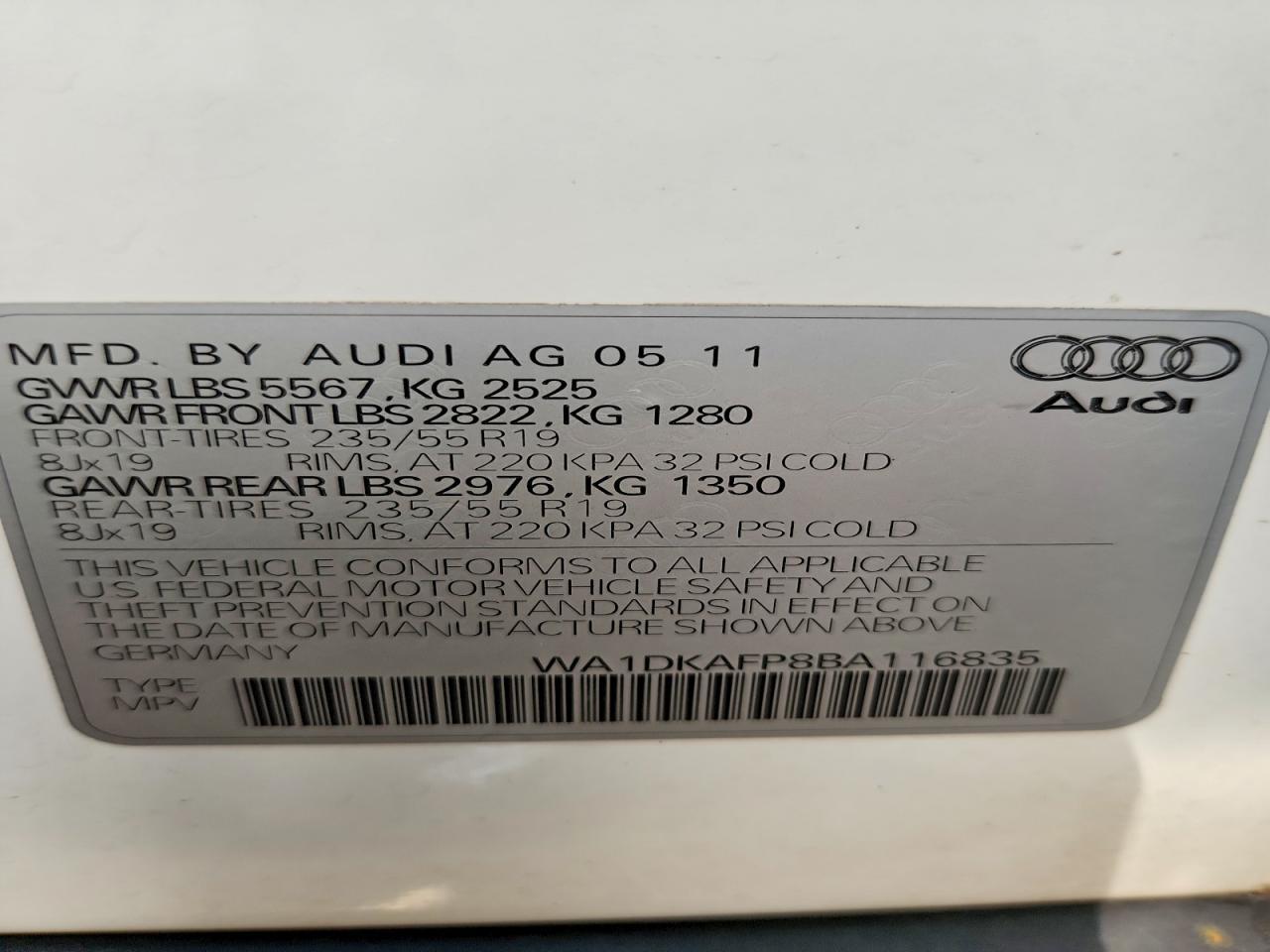 2011 AUDI Q5