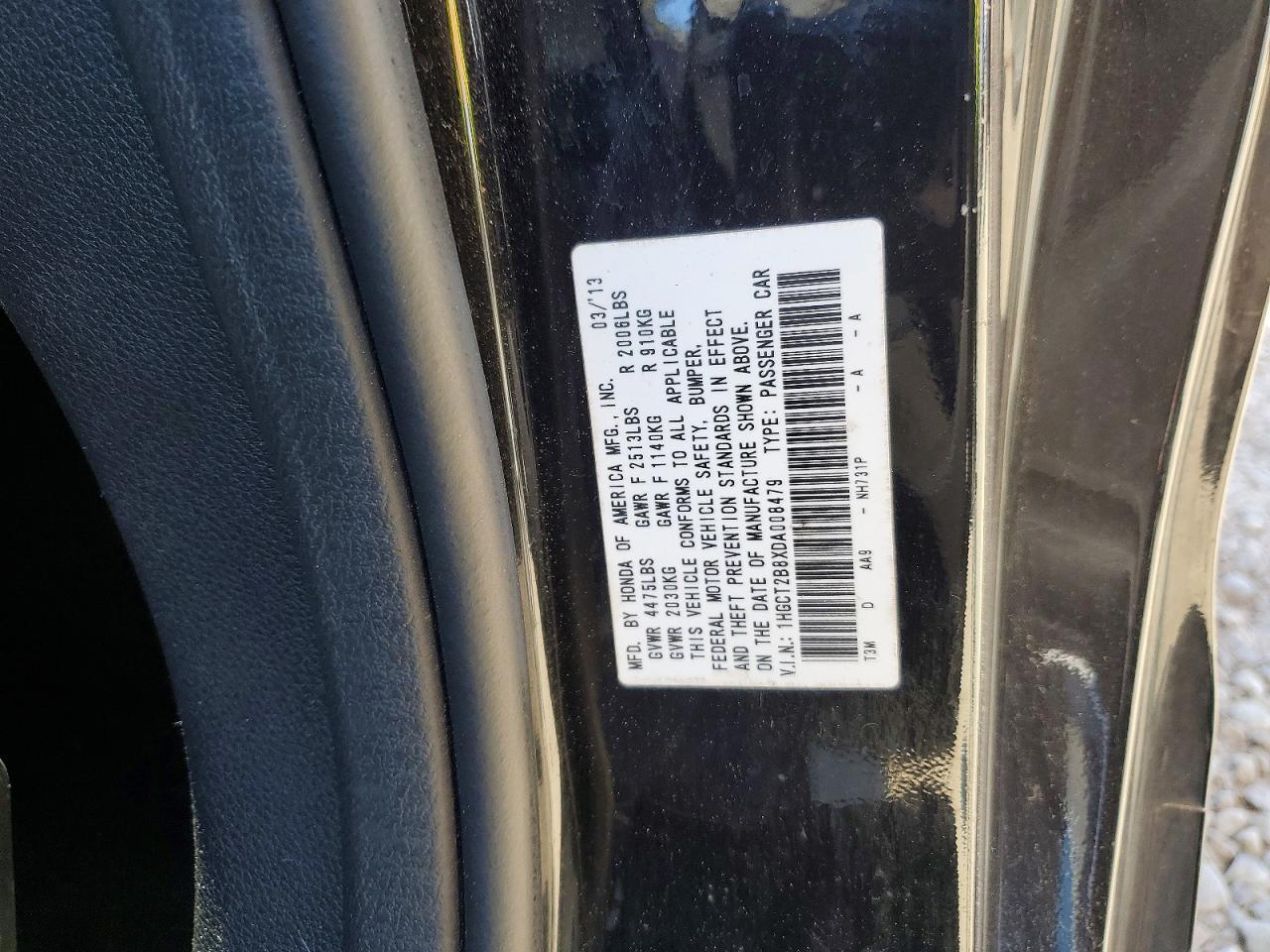2013 HONDA ACCORD