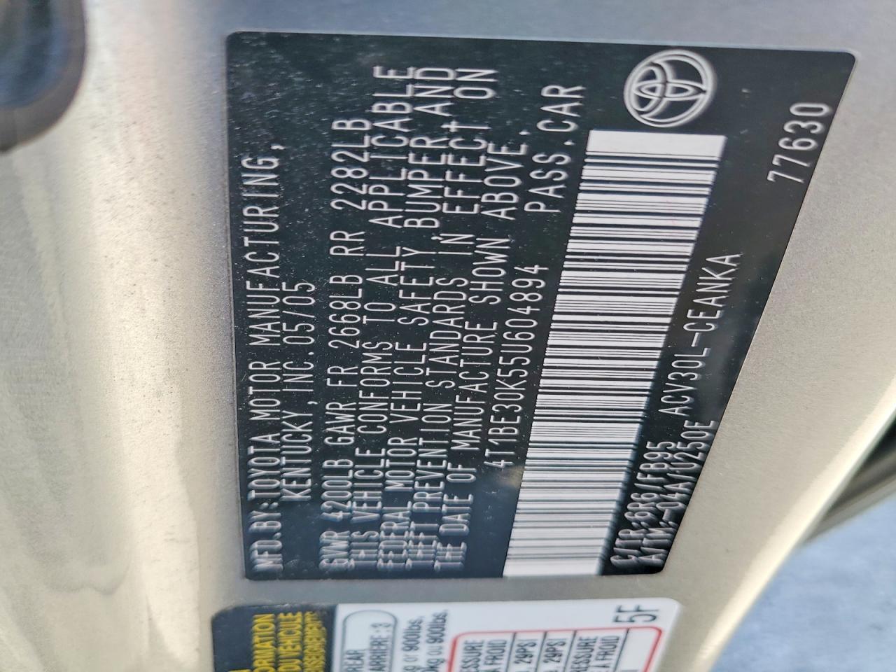 2005 TOYOTA CAMRY