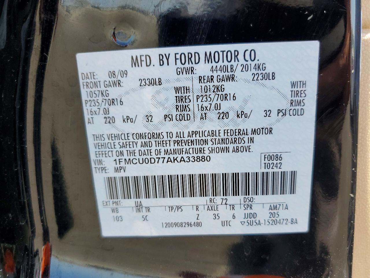 2010 FORD ESCAPE
