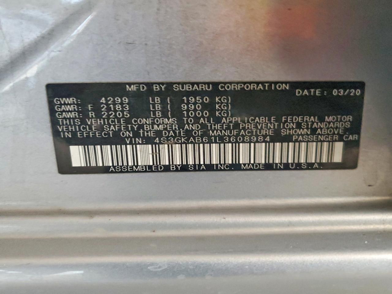 2020 SUBARU IMPREZA
