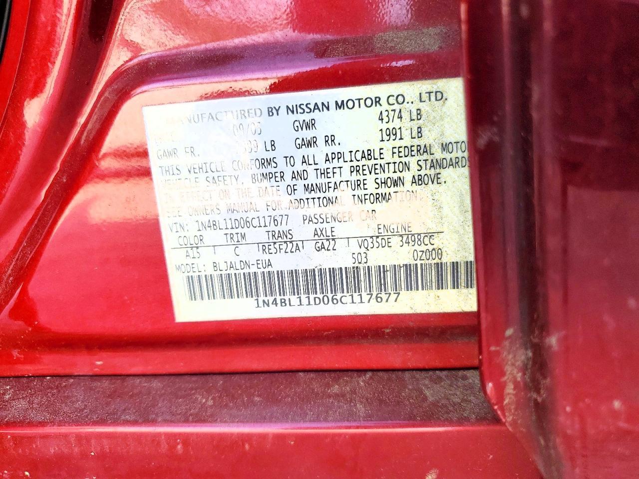 2006 NISSAN ALTIMA